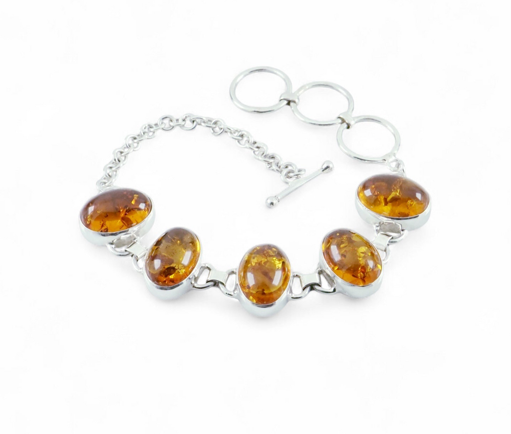 Amber Sterling Silver Bracelet