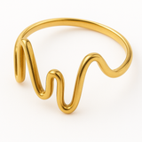 Gold Plated Squiggle Midi  .925 Sterling Silver Ring