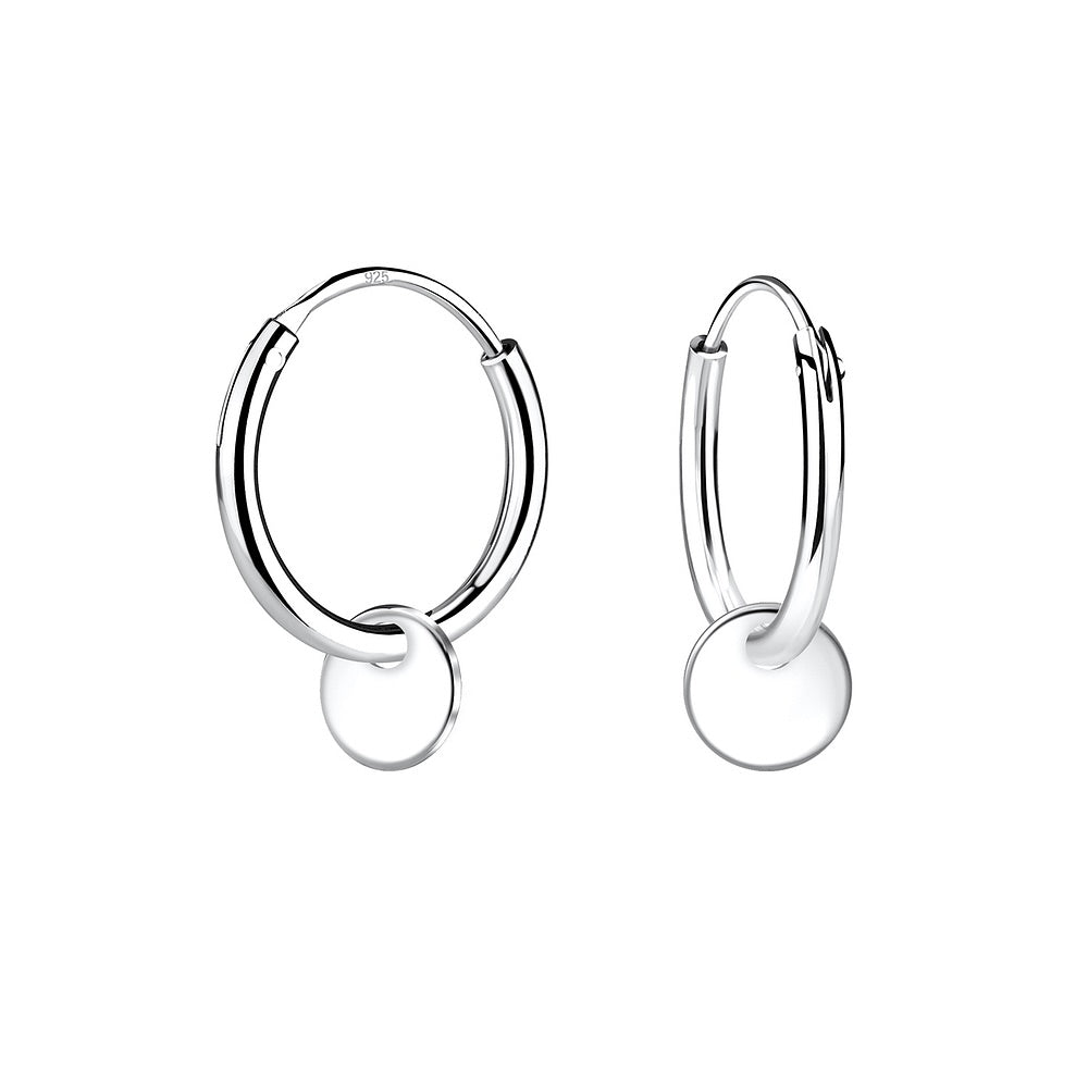 Silver Round Hoop Earrings