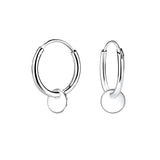 Silver Round Hoop Earrings