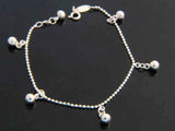 Dainty Jingle Ball Chain Sterling Silver Bracelet