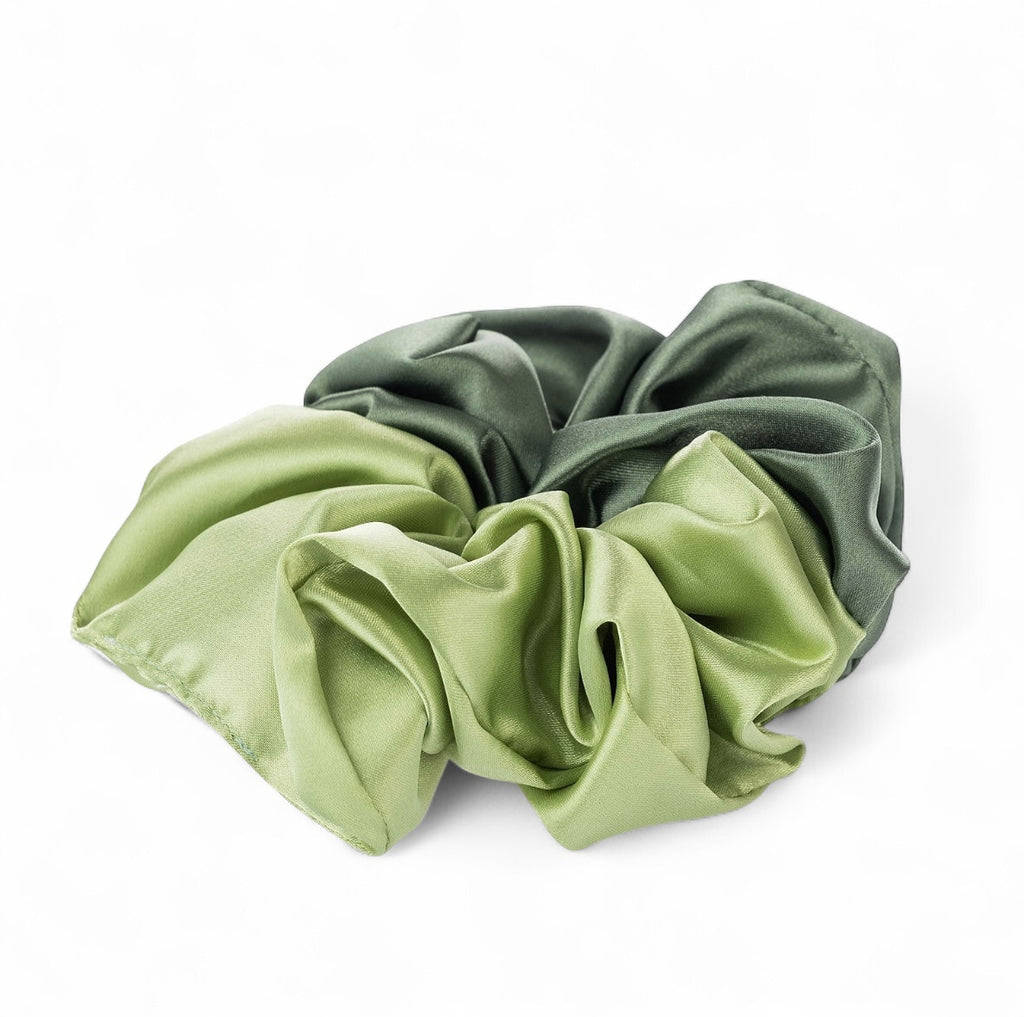 Scrunchie Satin Two Tone Green