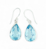 Blue Topaz Sterling Silver Drop Earrings