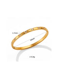 Stainless steel Gold Cubic Zirconia Geometric Trend Band Bangle