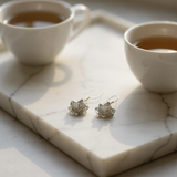 Rose Drop Sterling Silver Earrings