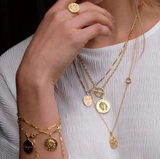 Coin 18K Gold Plated 925 Sterling Silver Necklace