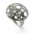Circled Top Mushroom Sterling Silver Ring