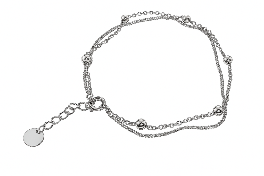 Double Layered Ball Sterling Silver Bracelet