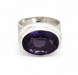 Amethyst Oval Sterling Silver Ring