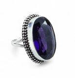 Amethyst Sterling Silver Oval Ring