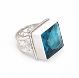 Blue Topaz Sterling Silver Ring