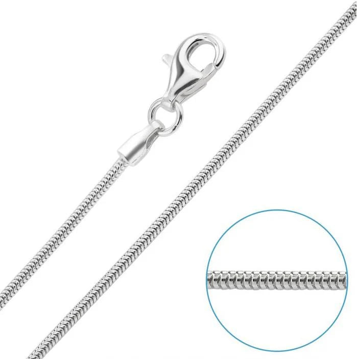 Chain Sterling Silver Plated 1mm Snake Chain 16"