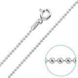Chain Sterling Silver Plated Ball 2mm Necklace (18")