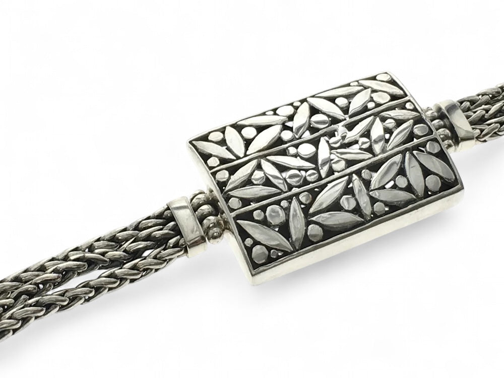 Balinese engraved sterling silver bracelet
