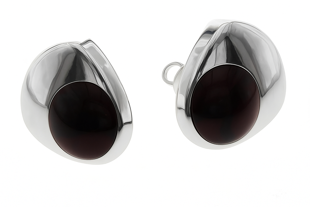 Carnelian Dot .925 Sterling Silver Studs