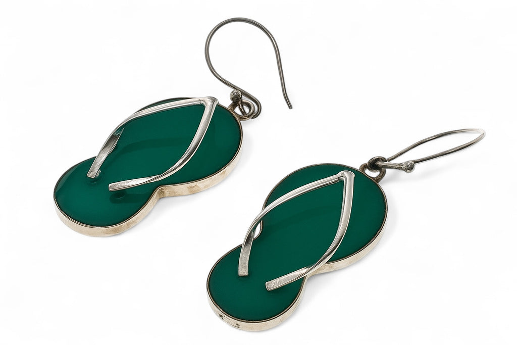 Turquoise Thongs .925 Sterling Silver Earrings