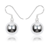Ball 12mm Drop Sterling Silver Earrings