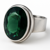 Green Quartz .925 Sterling Silver Ring