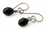 Onyx Squiggle .925 Sterling Silver Drop Earring