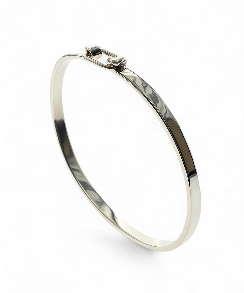 Hook Catch Sterling Silver Bangle