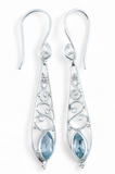 Blue Topaz and Sterling Silver Drop Earrings