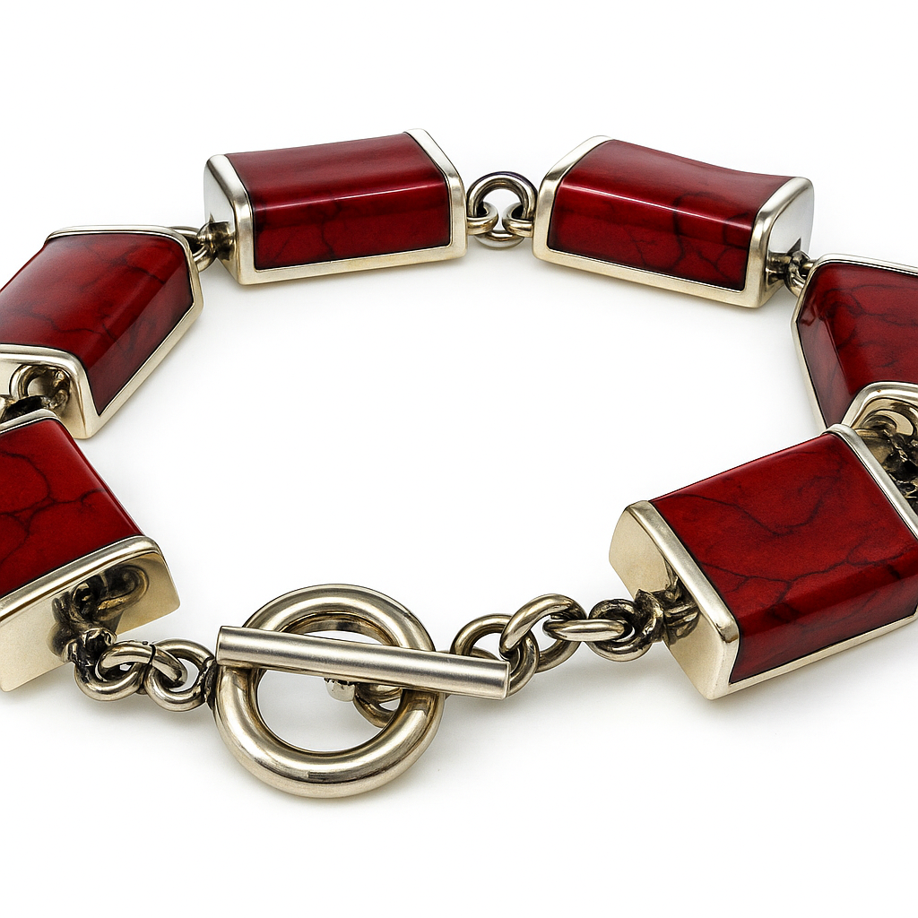 Carnelian Stone .925 Sterling Silver Bracelet