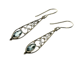 Blue Topaz and Sterling Silver Drop Earrings