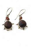 Garnet & Grey Biwa .925 Sterling Silver Earring