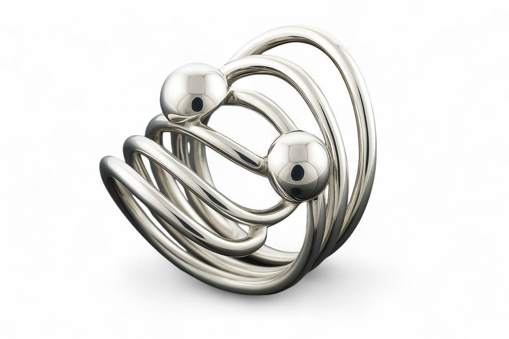 Wire Double Ball Sterling Silver Ring
