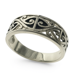 Oxidised Carved Tapered Sterling Band