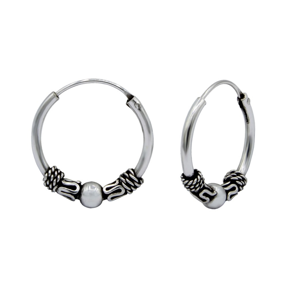 Silver Bali 14mm Hoops