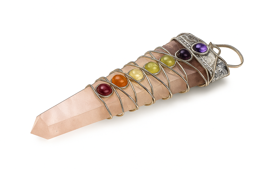 Crystal Rose Quartz Multi Gem Pendant