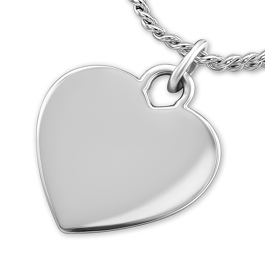 Heart Sterling Silver Pendant - Love Jewelry PJP040