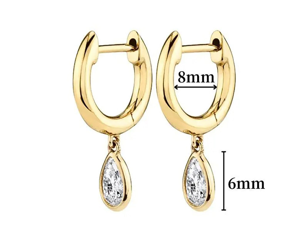 Gold Plated Sterling Silver Crystal Hoop Earrings