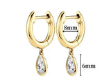 Gold Plated Sterling Silver Crystal Hoop Earrings