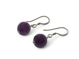 Amethyst Faceted 10mm Ball .925 Sterling Silver Earring