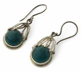 Turquoise Eyelash Sterling Silver Earrings