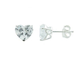 Heart Cubic Zirconia .925 Sterling Silver Studs