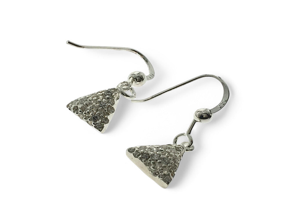 Triangle Cubic Zirconia .925 Sterling Silver Earrings