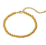Stainless Steel Bead Round Minimalist Beaded Bracelet