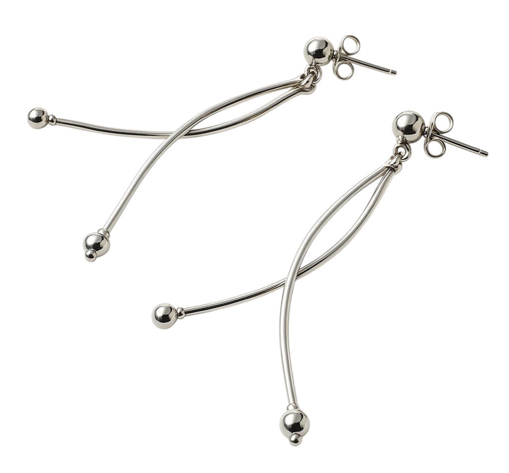 Double Curved .925 Sterling Silver Earrings