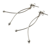 Double Curved .925 Sterling Silver Earrings