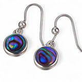 Paua Drop 9mm Round .925 Sterling Silver Earring