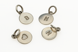 Round 8mm Initial Sterling Silver Pendant (choose 1)