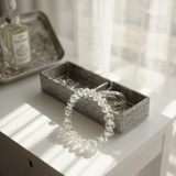 Crystal 9mm Stretchy Oval Faceted Bead Bracelet