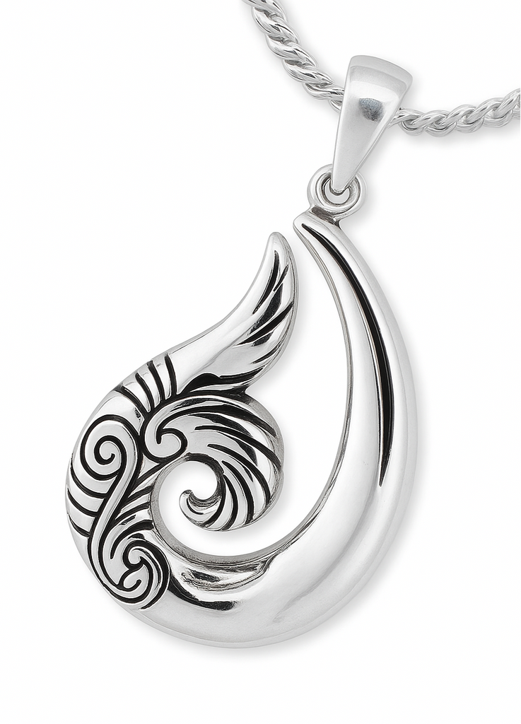 Hook n’ Tail Sterling Silver Pendant
