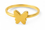 Gold Plated Midi Butterfly Sterling Silver Ring