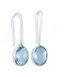 Blue Topaz Sterling Silver Drop Earrings