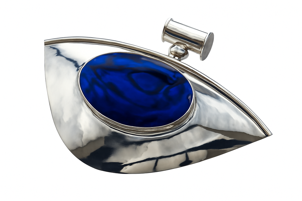 Paua Dyed Blue Designer Sterling Silver Pendant