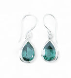 Green Quartz Teardrop Sterling Silver Earrings